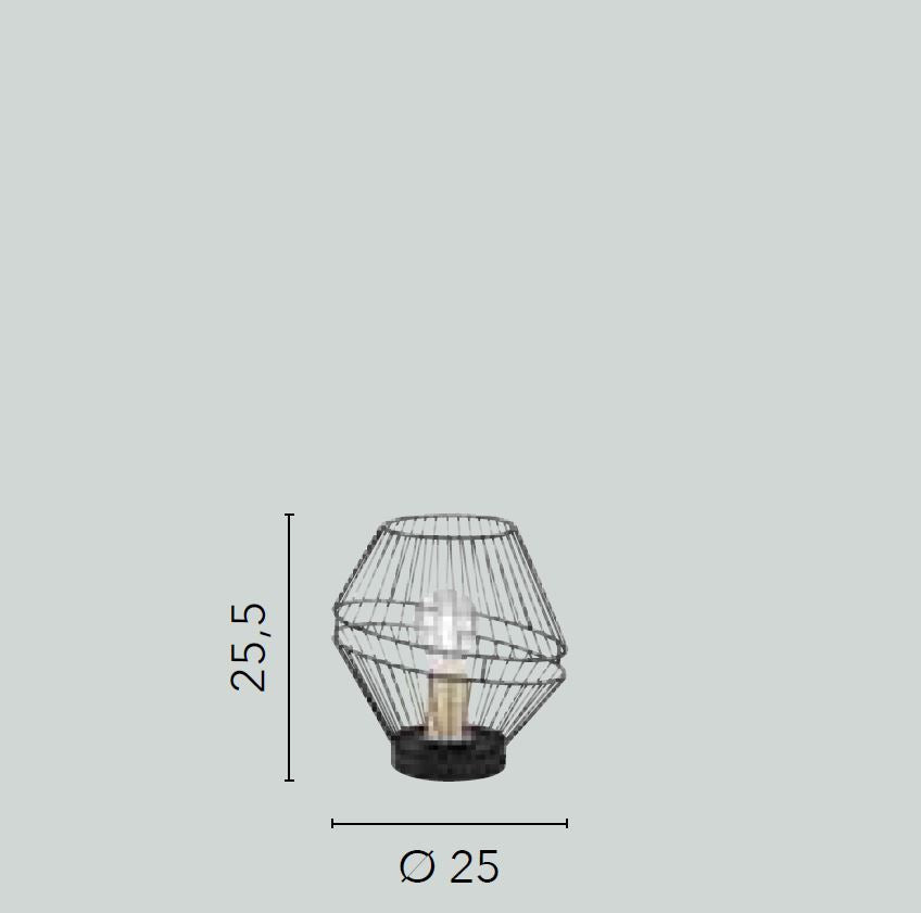 Lume forma gabbietta in metallo nero finitura oro satinato 1XE27 non incl. D.25 cm KIKO Lume forma gabbietta in metallo nero finitura oro satinato 1XE27 non incl. D.25 cm KIKO